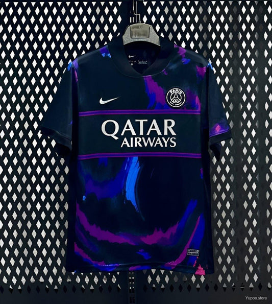 25/26 PSG Paris Saint-Germain Black Pink Blue Special Edition Soccer Jersey
