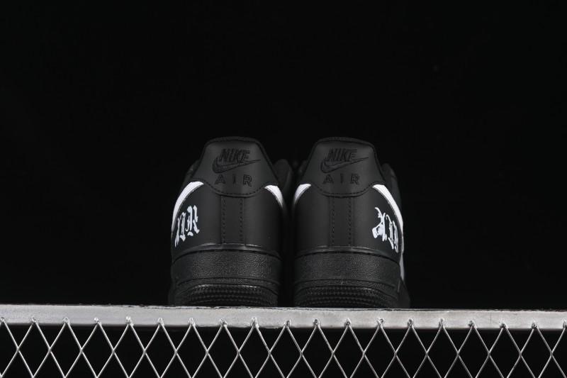 Nike Air Force 1 '07 Low Black Silver Court Low-Top Casual Sneakers - ZH0316-085