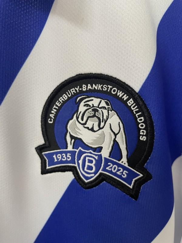 25/26 Canterbury-Bankstown Bulldogs White with Blue V-Pattern Jersey