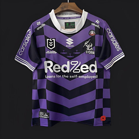 25/26 Melbourne Storm Purple with Black Checkered Chevrons Jersey