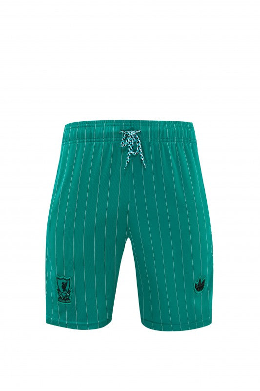 26/27 Liverpool Green Pinstripe Short Sleeve+Soccer Shorts