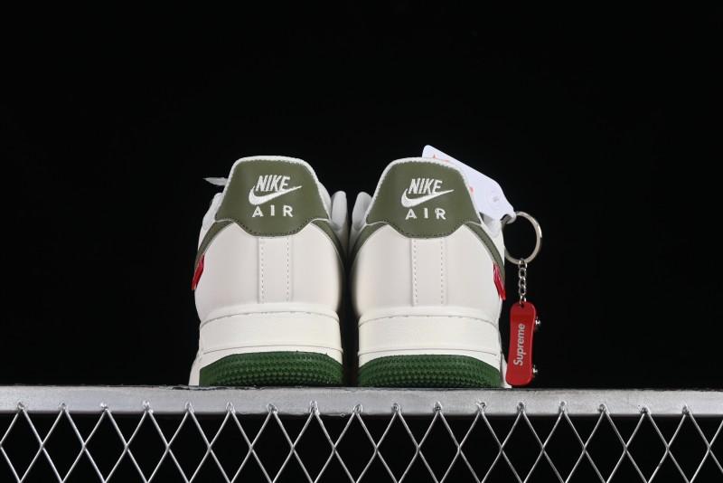 Supreme x Nike Air Force 1'07 Low Beige Green Casual Sneakers with Zoom Air Cushion - HD1968-008