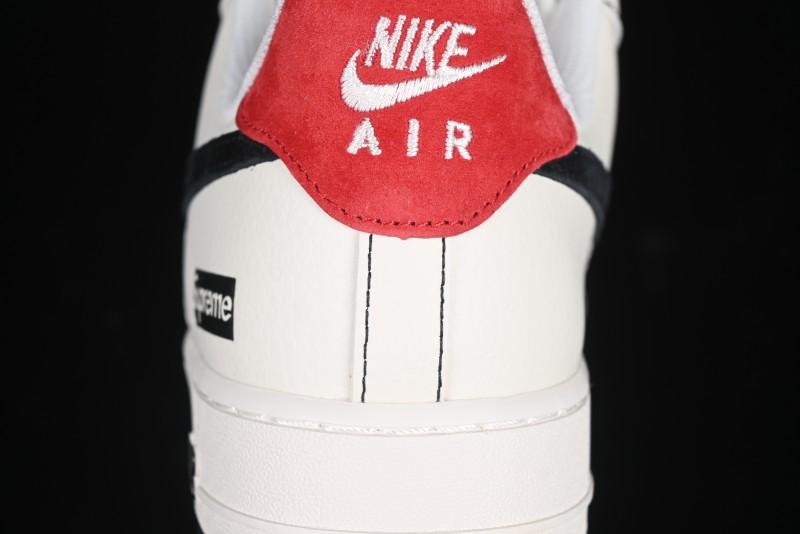 Nike Air Force 1 '07 Low Supreme Collaboration Casual Sneakers in Beige Black Red - BB7518-019