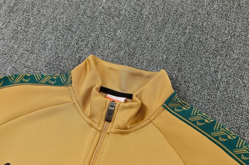 26/27 Ghana Yellow Full Zipper Jacket Tracksuit +  Black Long Pants