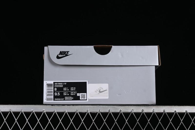 Nike Air Force 1 '07 Low Spray Paint White Grey Strap Low-Top Casual Sneakers - ZH0316-017