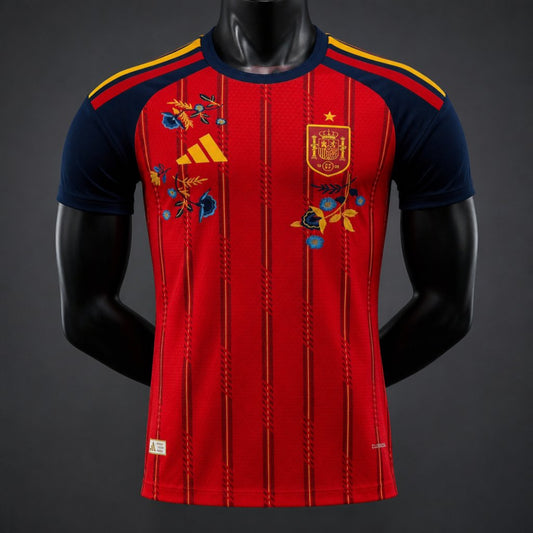 Player Version 2026 Spain Home "Floral Edition" Off White Special Jersey