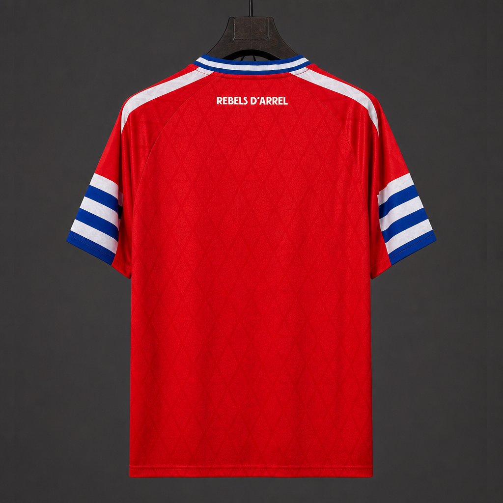 26/27 RCD Espanyol Red with Blue & White Stripe Away Jersey