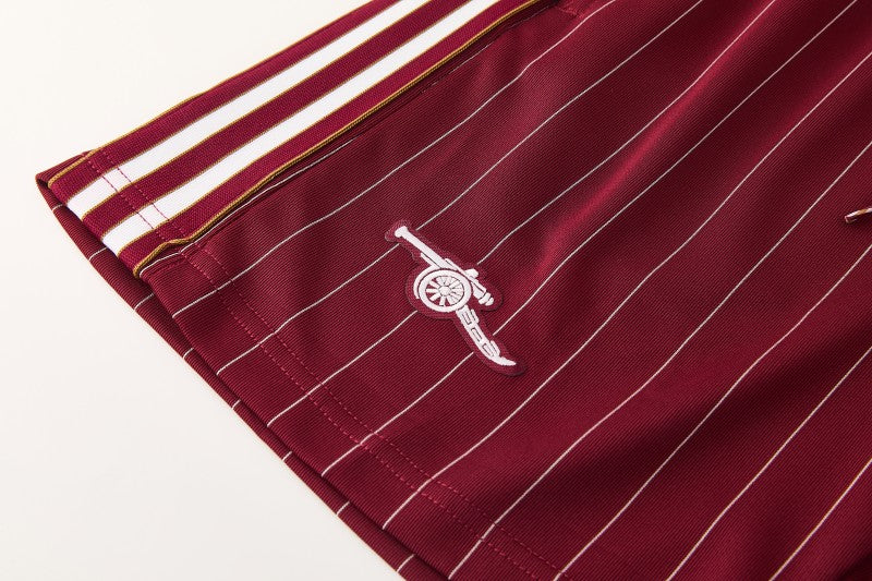 26/27 Arsenal Maroon Pinstripe Short Sleeve+Soccer Shorts