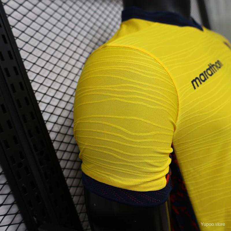 Player Version 2026 Ecuador Yellow with Tonal Wave  Home Jersey