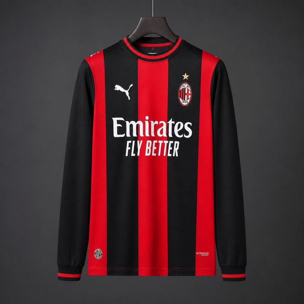 26/27 AC Milan Home Long Sleeve  Jersey