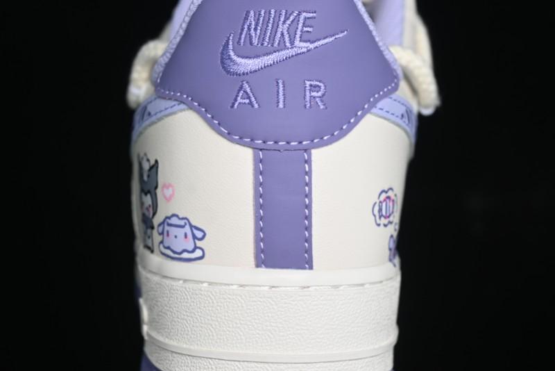 Nike Air Force 1 Low Kuromi Casual Sneakers with Lace-Up Design - BD7701-220