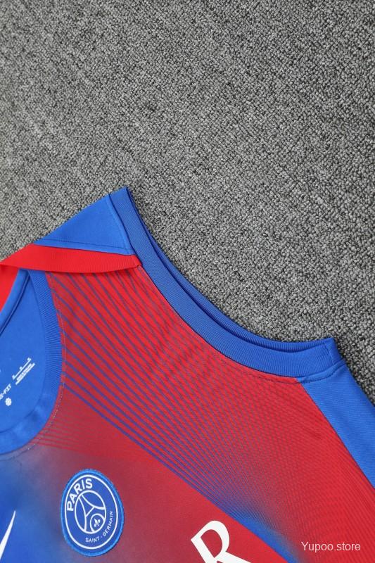 25/26 PSG Red/Blue Vest Jersey+Shorts
