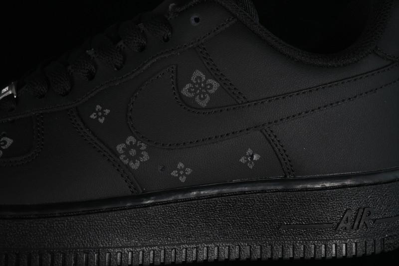 Nike Air Force 1 '07 Low LV Custom All Black Casual Sneakers - 315122-101