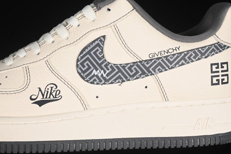 Nike Air Force 1 '07 Low Givenchy Collaboration Pattern Beige Grey Casual Sneakers - DF0188-057