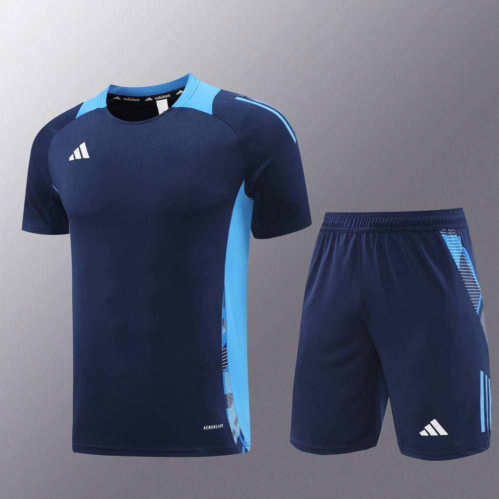 AD08 sapphire blue shorts suit S-2XL