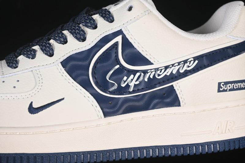 Nike Air Force 1'07 Low Supreme Co-branded Ripple Beige Blue Casual Skate Shoes - XY2025-001
