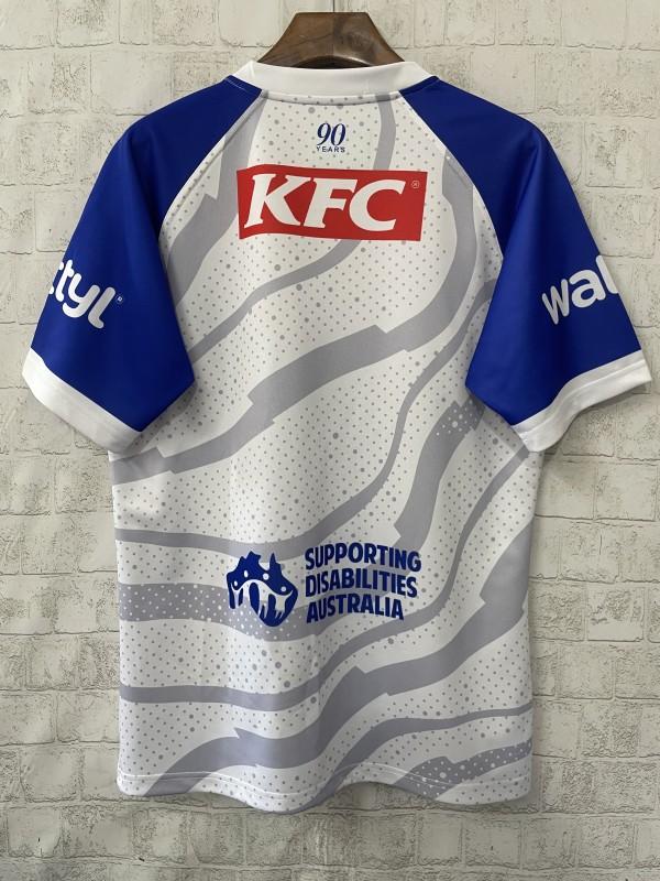 25/26 Canterbury Bankstown Bulldogs Grey with Blue Sleeves and Wave Pattern Jersey