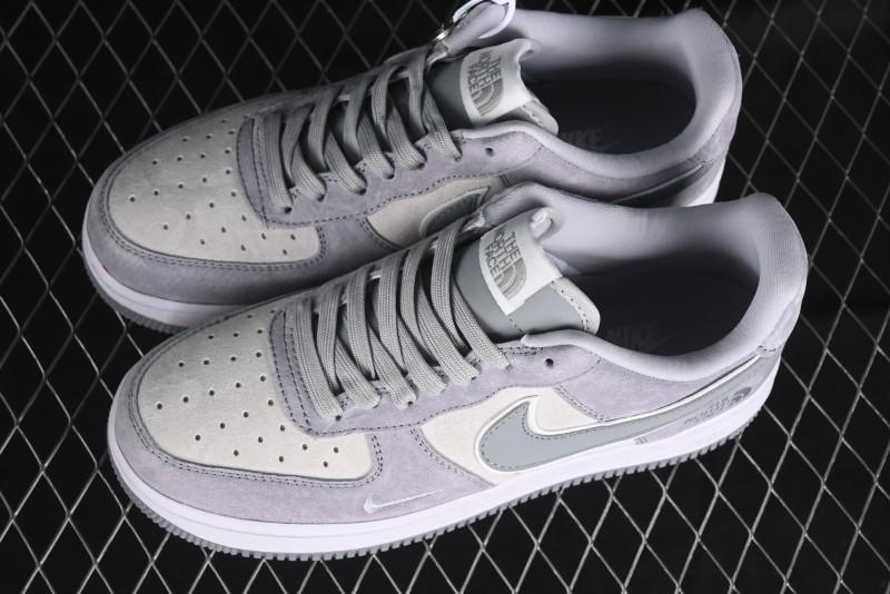 Nike Air Force 1 '07 Low The North Face Collaboration - Silver Grey Pigskin Sneakers - KK3333-004