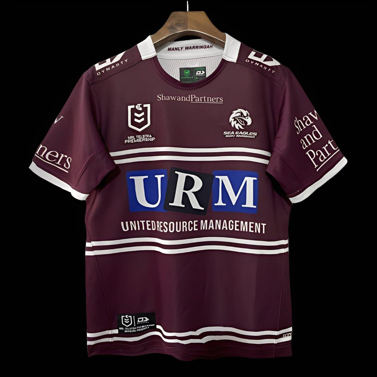 2025 Manly Warringah Sea Eagles Maroon with White Hoops Home Jersey