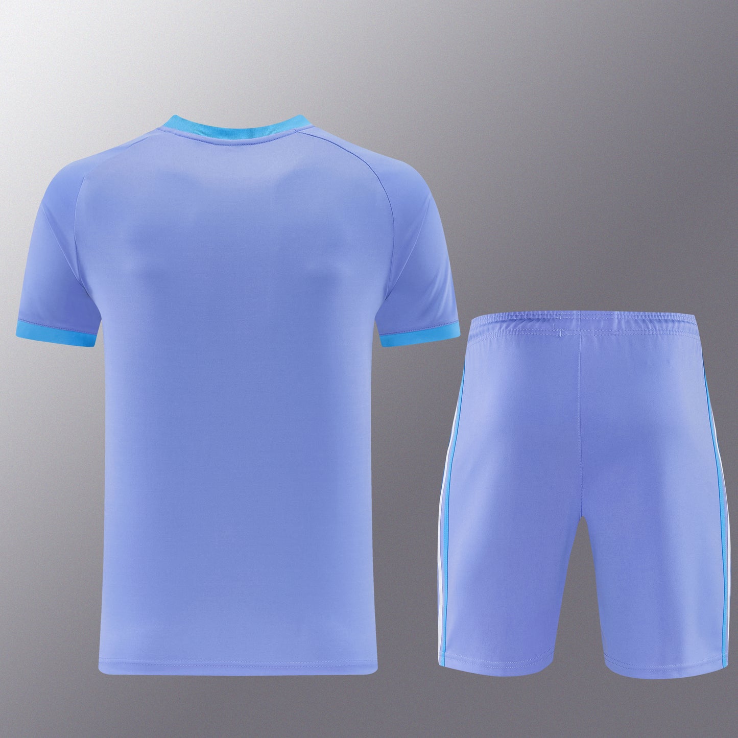 AD11 purple and blue short-sleeved suit S-2XL