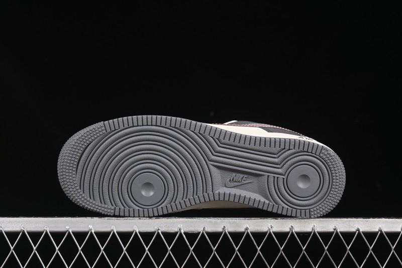 Nike Air Force 1 '07 Low Stussy Collaboration Render Red Swoosh Casual Sneakers - XS1958-573