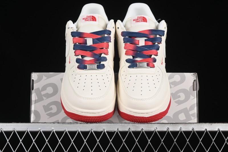 Nike Air Force 1 '07 Low The North Face Collaboration - White Red Blue Color Block Low-Top Casual Sneakers - XZ6188-010