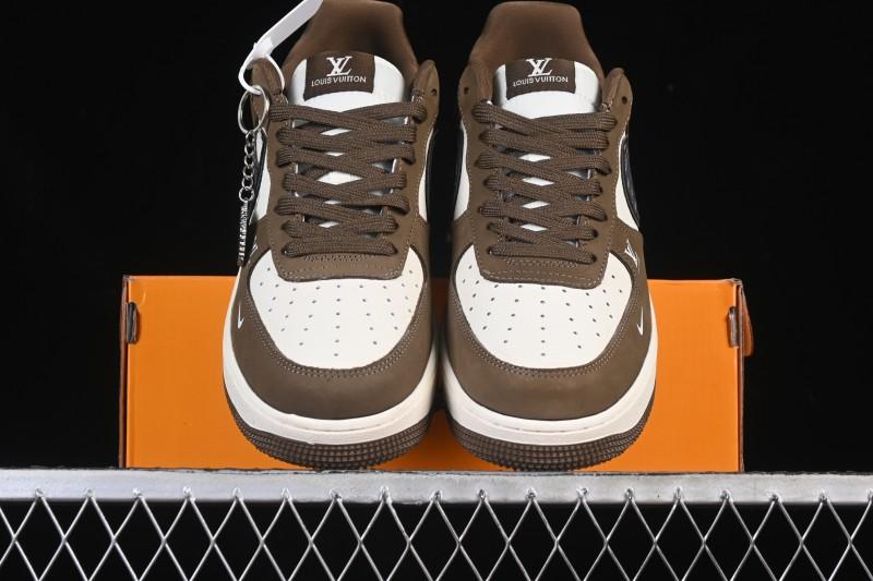 Nike Air Force 1 '07 Low LV Collaboration Military Green Silver Black Casual Sneakers - DK0188-086