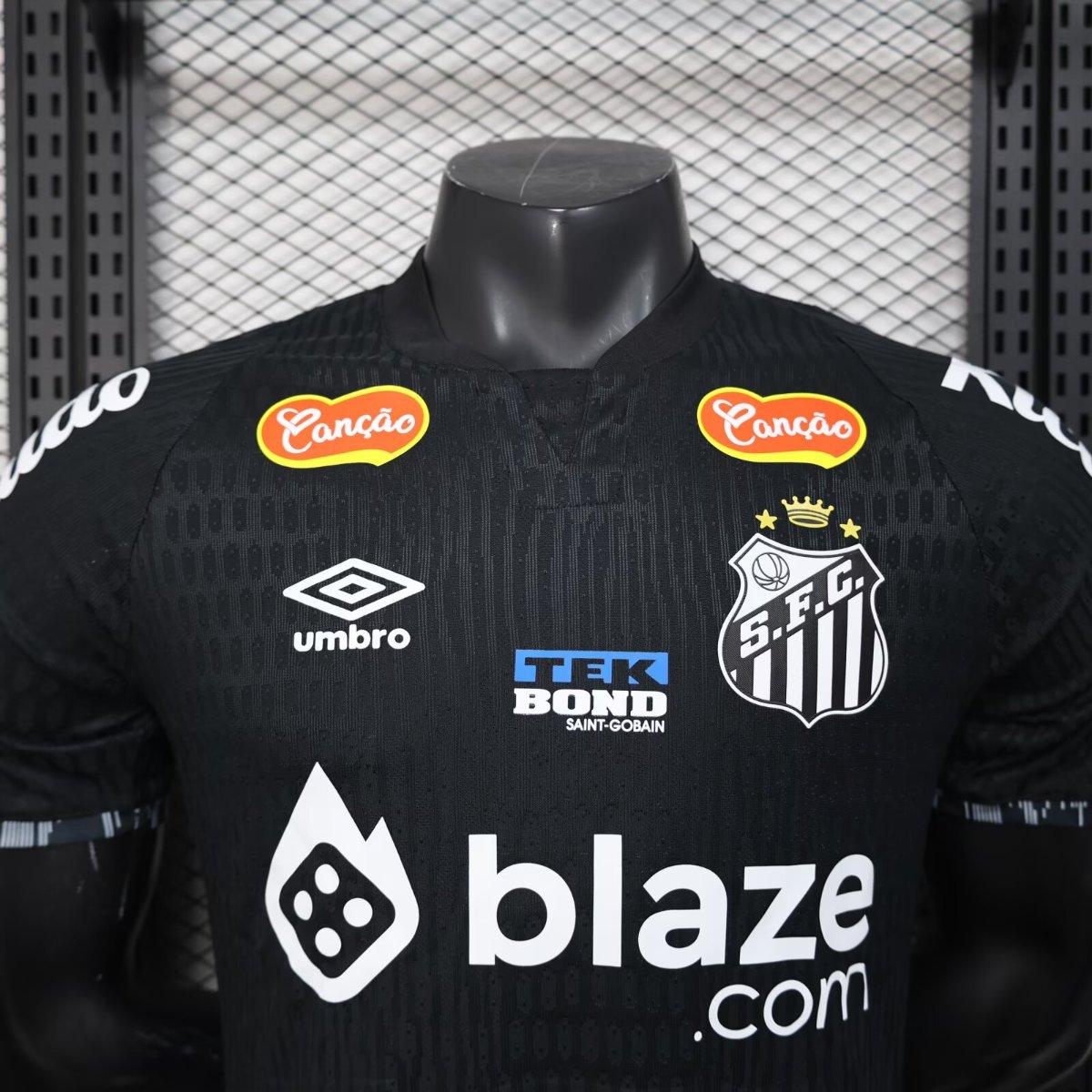 Player Version 25/26 Santos FC Black with Geometric Pattern Jersey