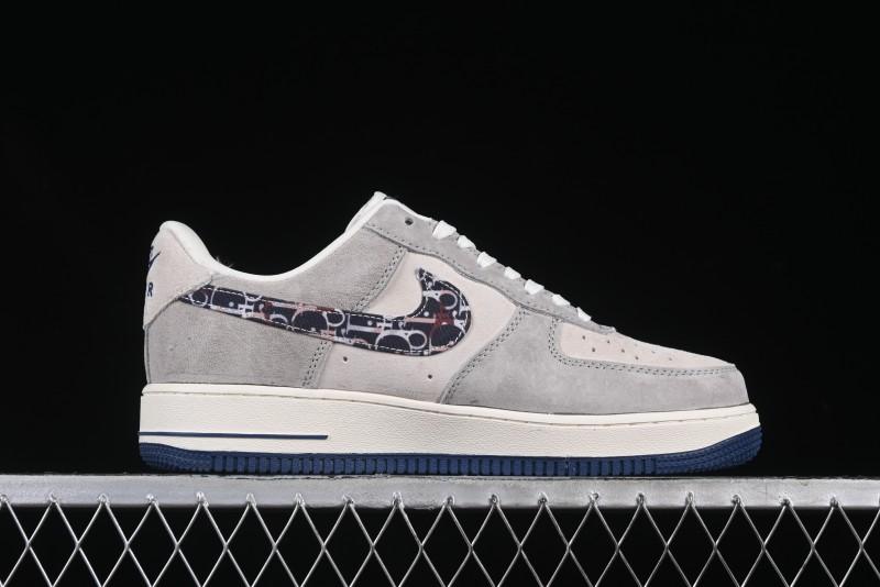 Nike Air Force 1 '07 Low Dior Collaboration Grey Blue Ghost Face Casual Sneakers - KK1988-044
