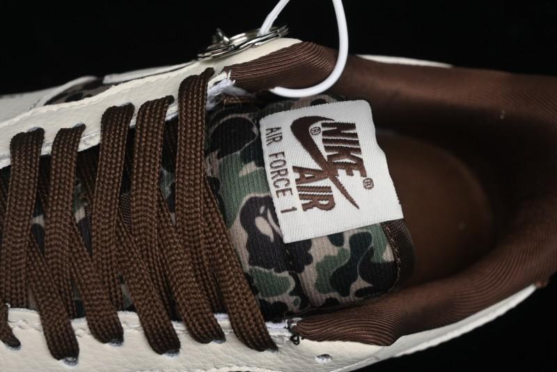 Nike Air Force 1 Low Bape Collaboration - Beige Camo Casual Sneakers - KK1988-019
