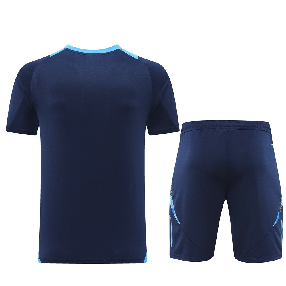 AD08 sapphire blue shorts suit S-2XL