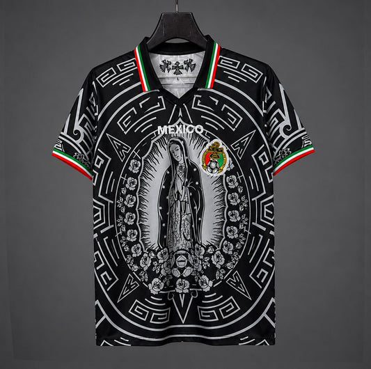 2026 Mexico Special Edition Black with Virgin of Guadalupe and Aztec Pattern Jersey