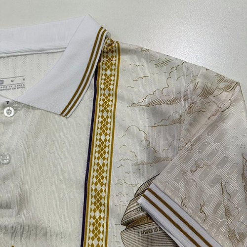 26/27 Real Madrid City Edition Cream with Gold and Polo Collar Jersey