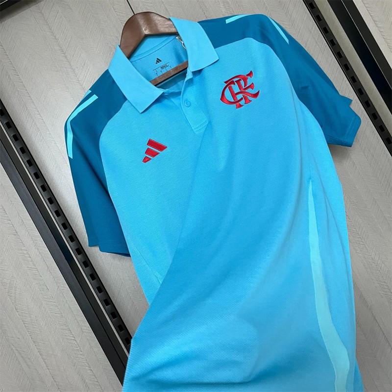 25/26 Flamengo Light Blue Polo Jersey S-XXXXL