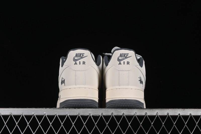 Nike Air Force 1 '07 Low Stussy Collaboration - Light Grey Double Swoosh Casual Sneakers - XZ6188-012