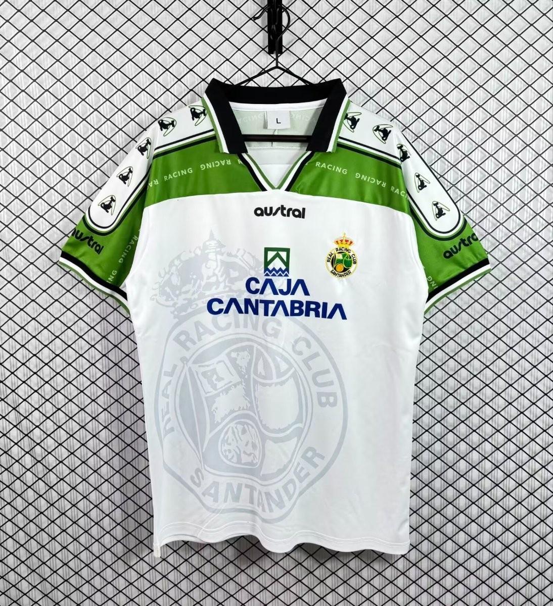 Retro 97/98 Racing Santander Home White Green Jersey