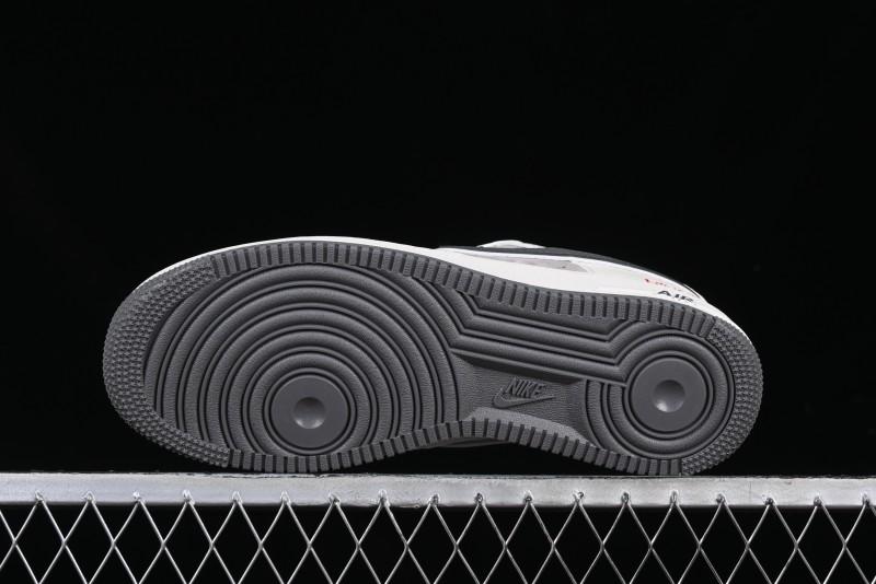 Nike Air Force 1 '07 Low Supreme Collaboration Custom Casual Sneakers with Grey Swoosh - DM6688-056