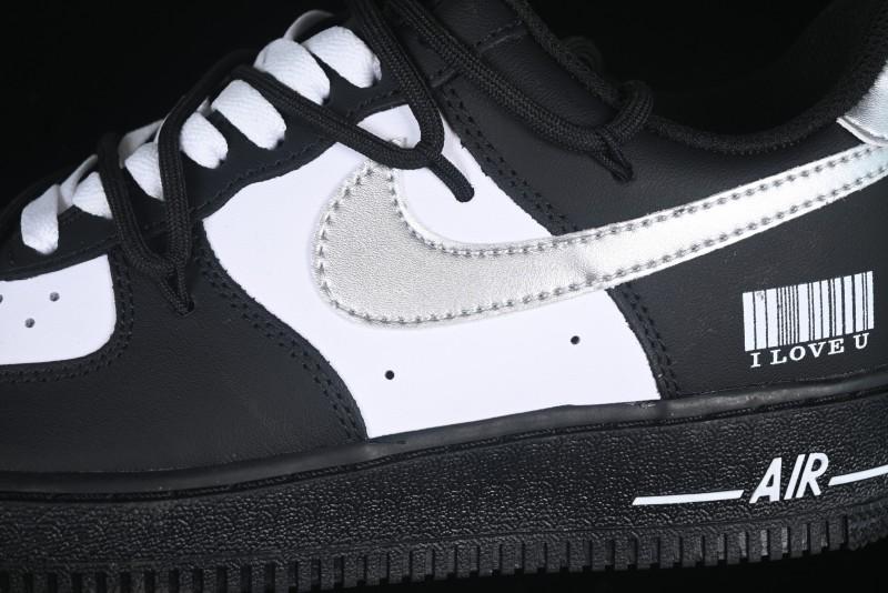 Nike Air Force 1'07 Low Silver Wing Panda Casual Sneakers with Strap - ZH0316-064