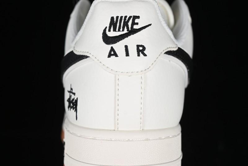 Nike Air Force 1 '07 Low Stussy Collaboration - Beige Black Gum Sole Low-Top Casual Sneakers - XZ5688-001