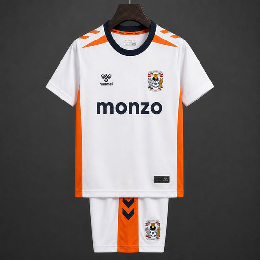 26/27 Kids Coventry City Away White With Orange Jersey