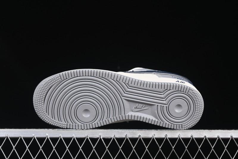 Nike Air Force 1 '07 Low The North Face Collaboration Grey Blue Double Swoosh Casual Sneakers - XS1958-520