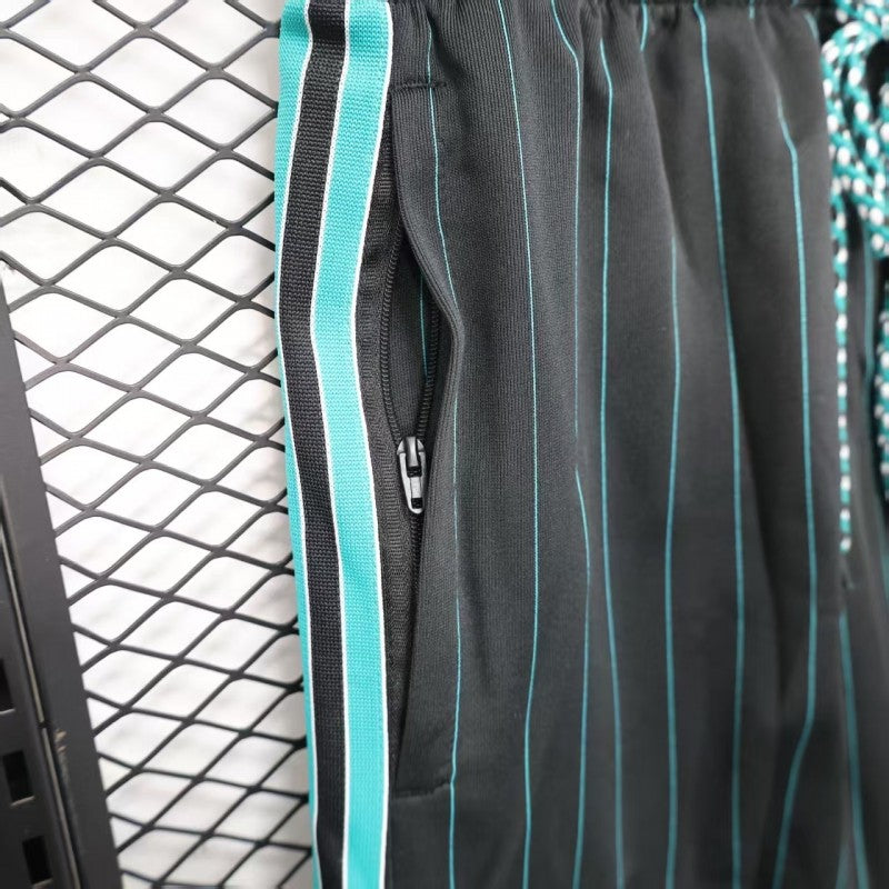 25/26 Liverpool Adidas Original Black with Teal Pinstripes Shorts