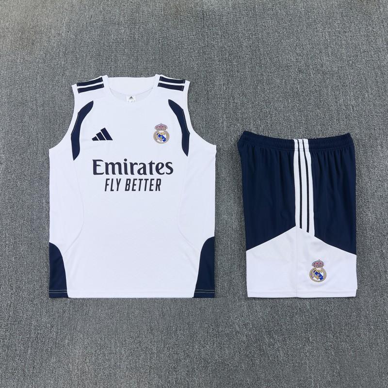 26/27 Real Madrid  White Sleeveless Vest Tracksuit + Short Pants