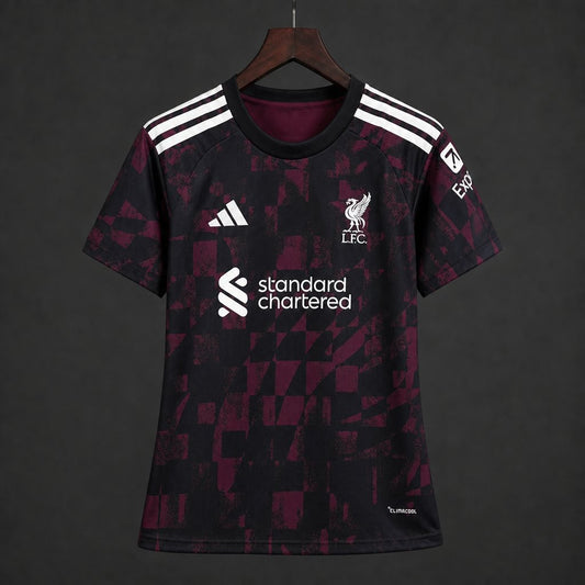 26/27 Womens Liverpool Third Black with Burgundy Jersey