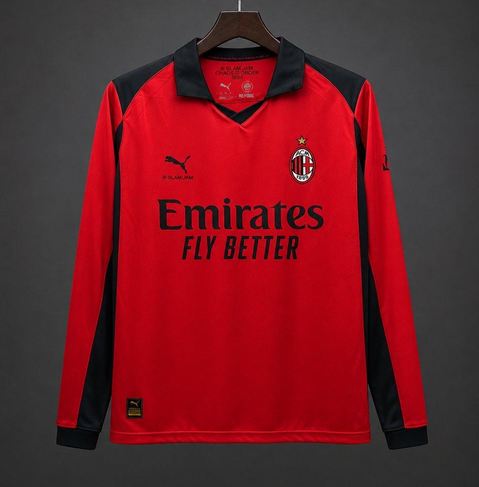 25/26 AC Milan x Slam Jam Limited Edition Long Sleeve Red Forth Jersey