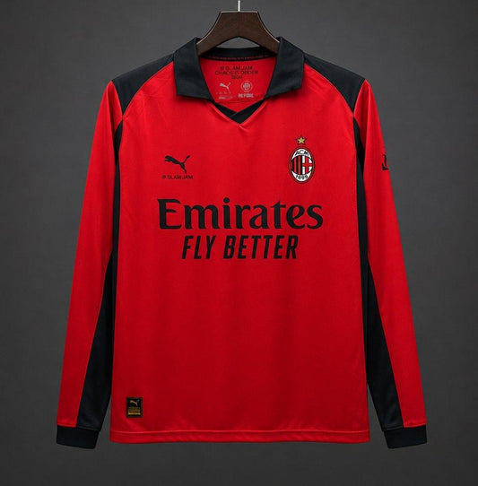 25/26 AC Milan x Slam Jam Limited Edition Long Sleeve Red Forth Jersey