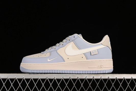 Nike Air Force 1 '07 Low Casual Sneakers in Ancient Blue with Full-Length Honeycomb Air Cushion - DB3301-199