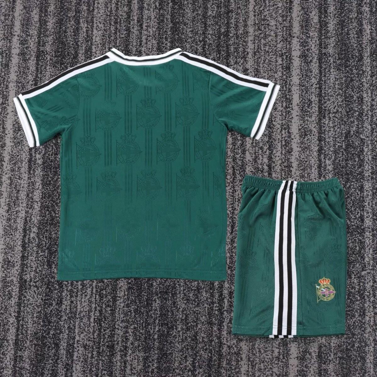 Retro Kids 99/00 Deportivo de La Coruna Away Green Jersey