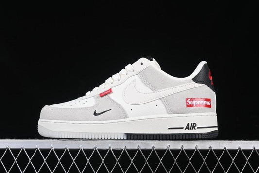 Nike Air Force 1 '07 Low Supreme Collaboration - Beige Grey Woven Label Casual Sneakers - CH6336-517