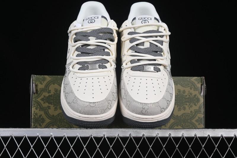 Nike Air Force 1 '07 Low Gucci Collaboration Smoke Gray Drawstring Casual Sneakers - SJ1198-105